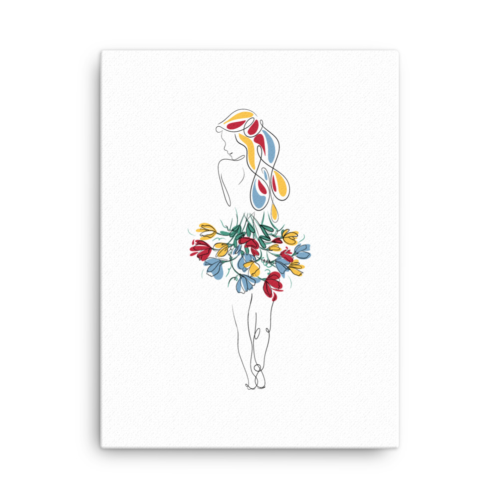 Femme Bouquet Coloré Toile fine - Image 6