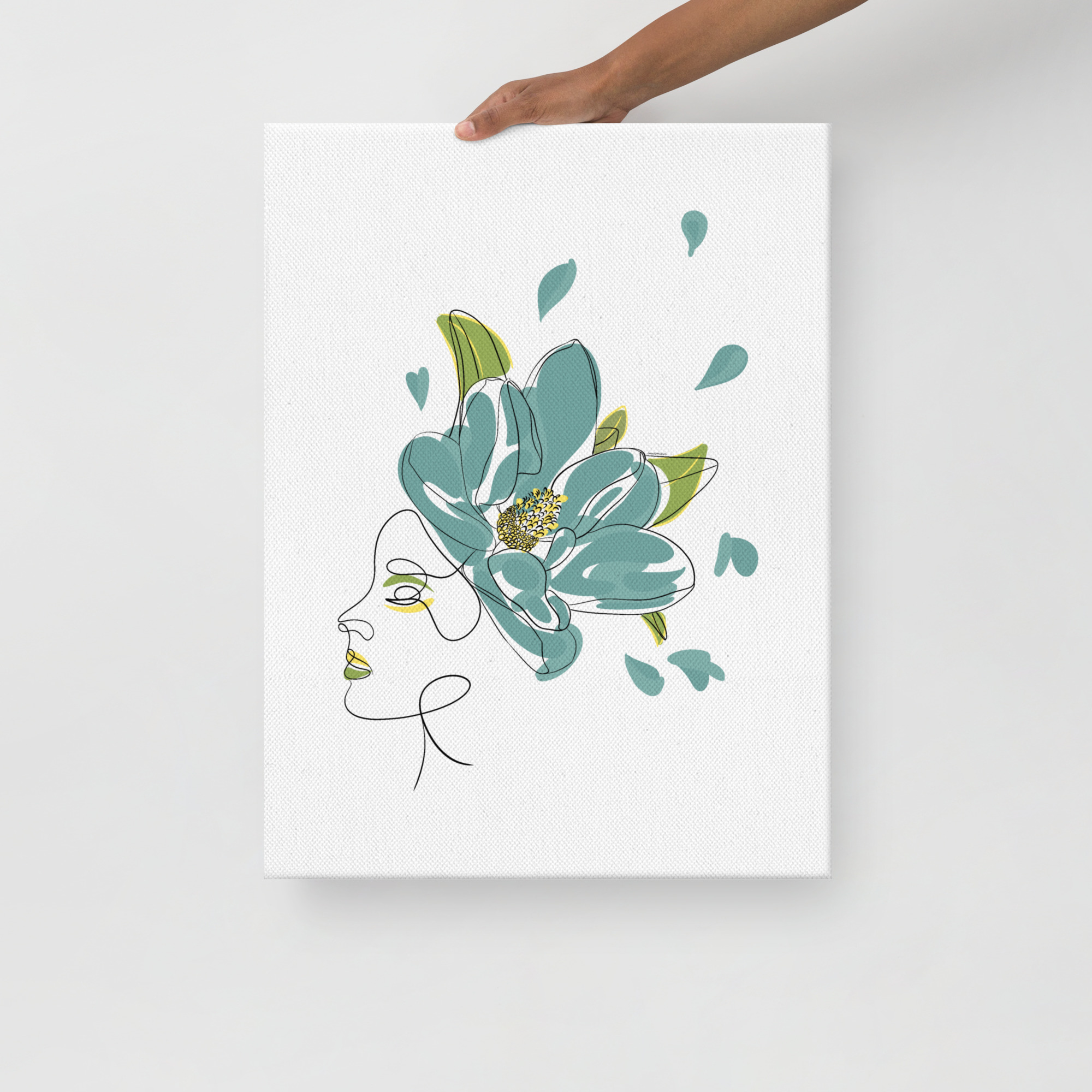 Femme Fleur Bleue Toile fine - Image 6