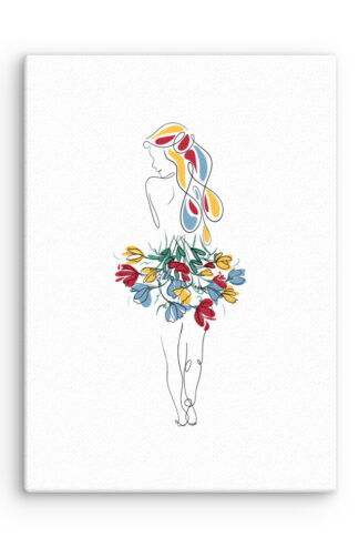 Femme Bouquet Coloré Toile fine