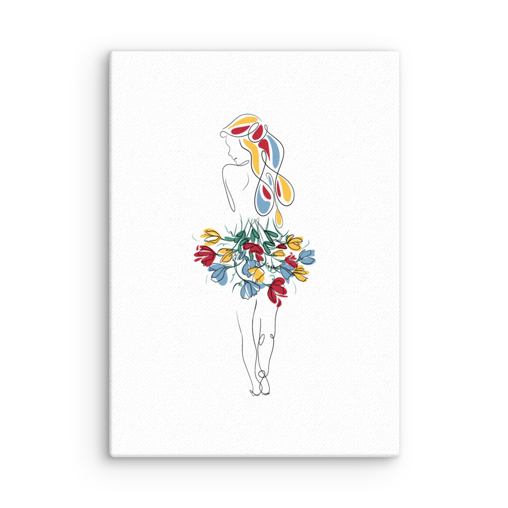 Femme Bouquet Coloré Toile fine