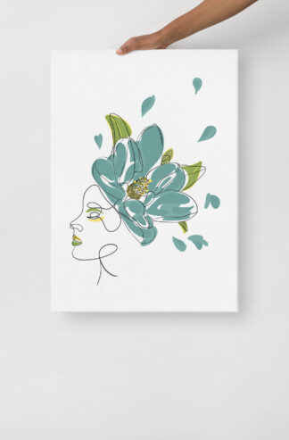 Femme Fleur Bleue Toile fine