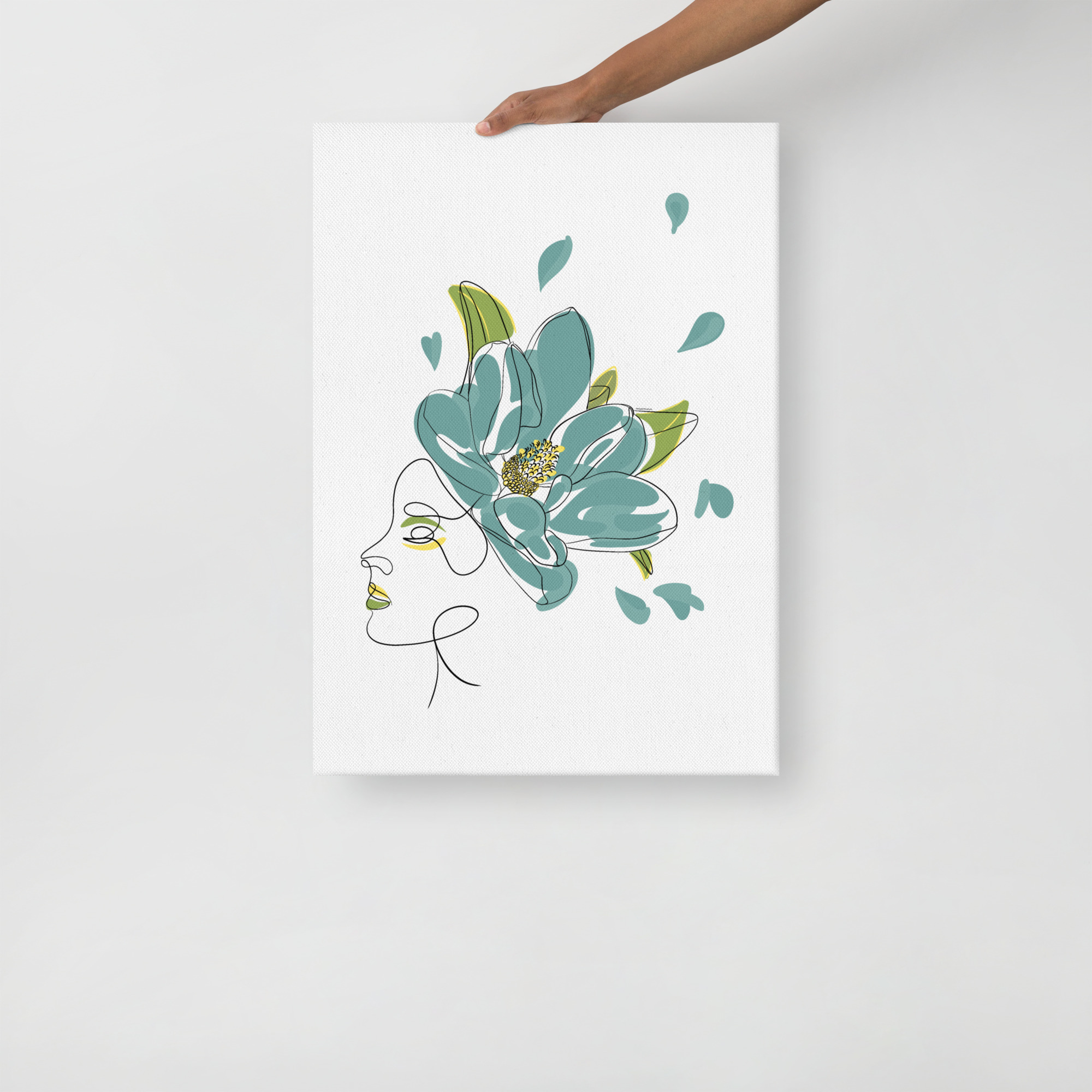 Femme Fleur Bleue Toile fine