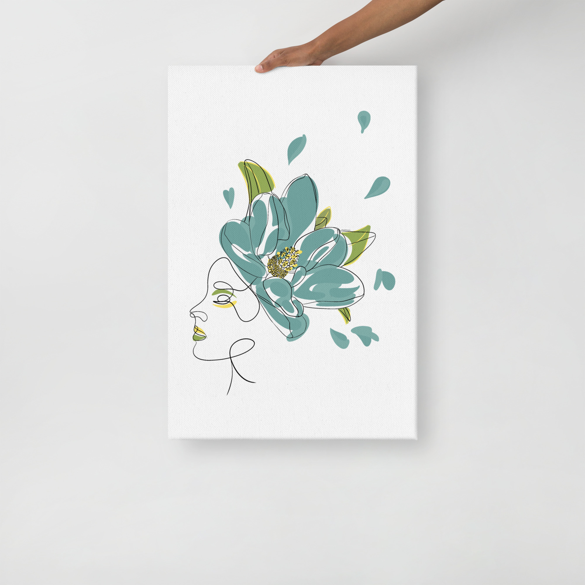 Femme Fleur Bleue Toile fine - Image 10