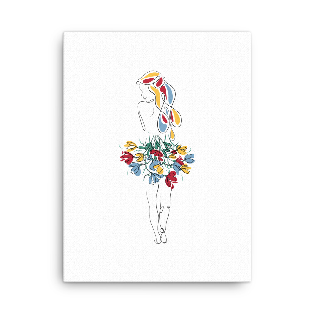 Femme Bouquet Coloré Toile fine - Image 11