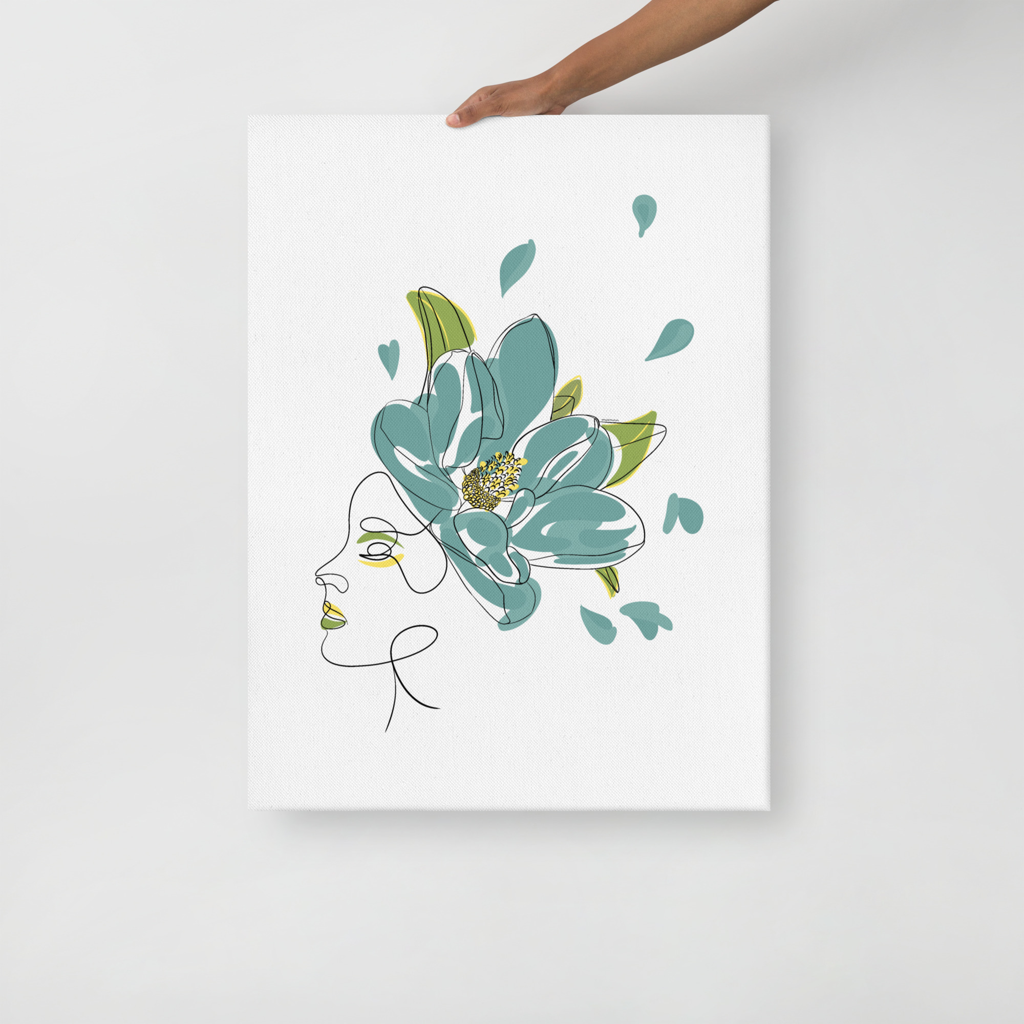 Femme Fleur Bleue Toile fine - Image 11