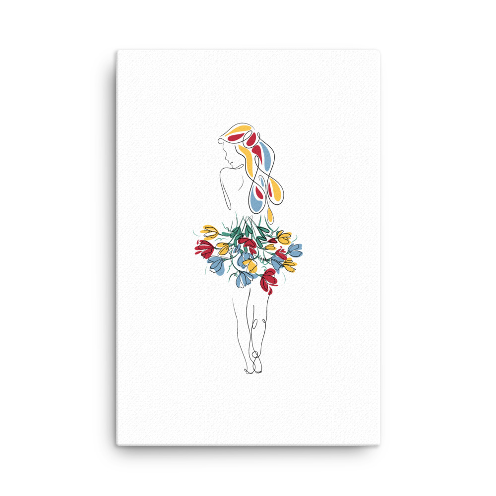 Femme Bouquet Coloré Toile fine - Image 7