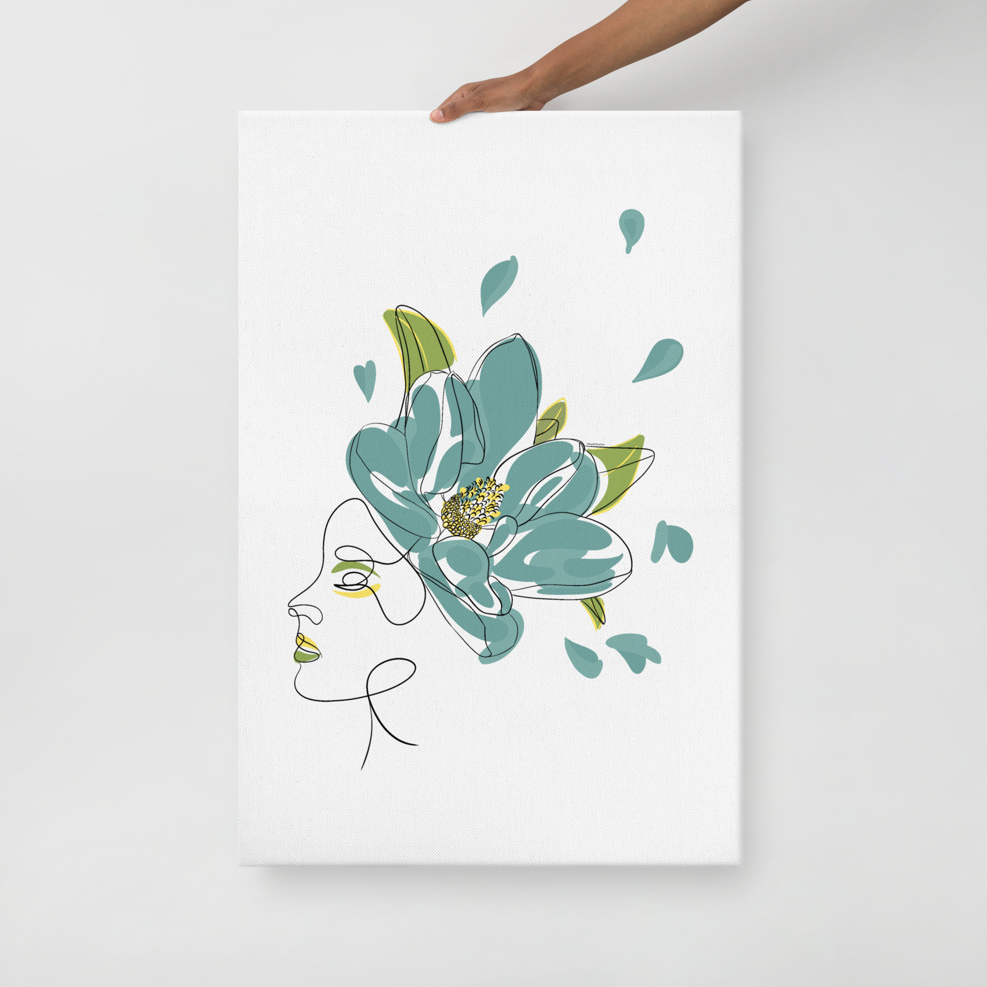 Femme Fleur Bleue Toile fine - Image 7