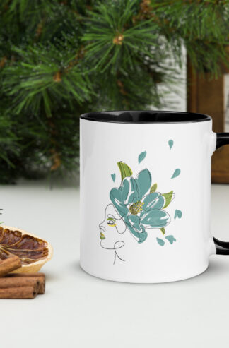 Femme Fleur Bleue Mug
