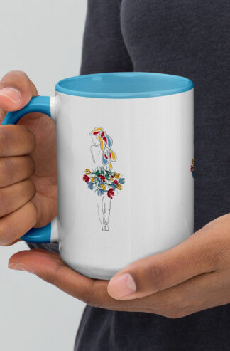 Femme Bouquet Coloré Mug