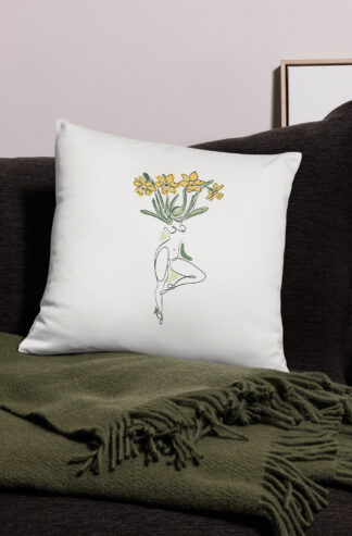 Femme Jonquille Housse de Coussin