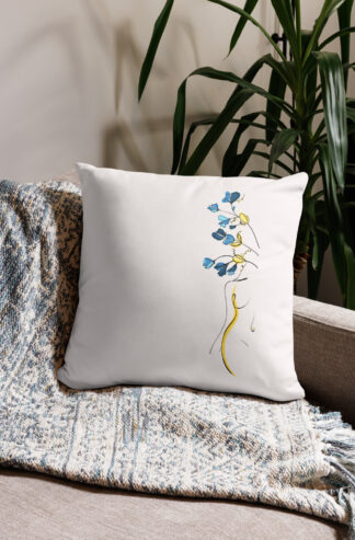 Silhouette Fleurie Housse de Coussin
