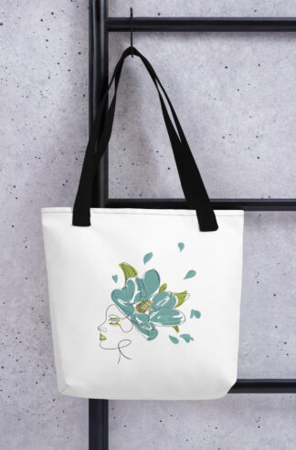Femme Fleur Bleue Tote bag