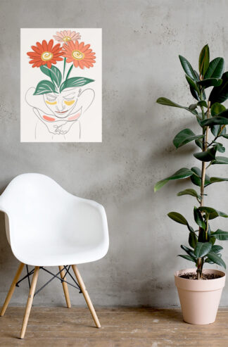 Tête Marguerites Affiche