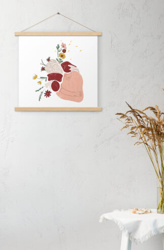 Coeur Végétal Affiche avec accroches